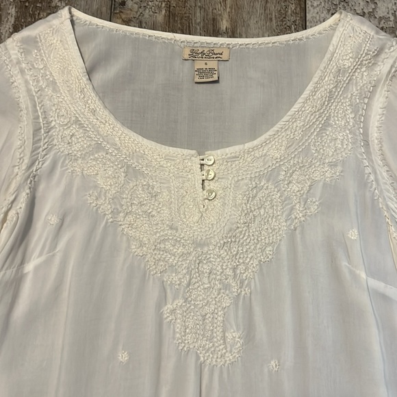 Lucky Brand Embroidery top Blouse women’s Sz S - Picture 2 of 4